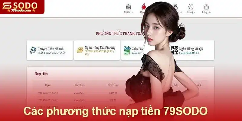 Các phương thức nạp tiền 79SODO phổ biến